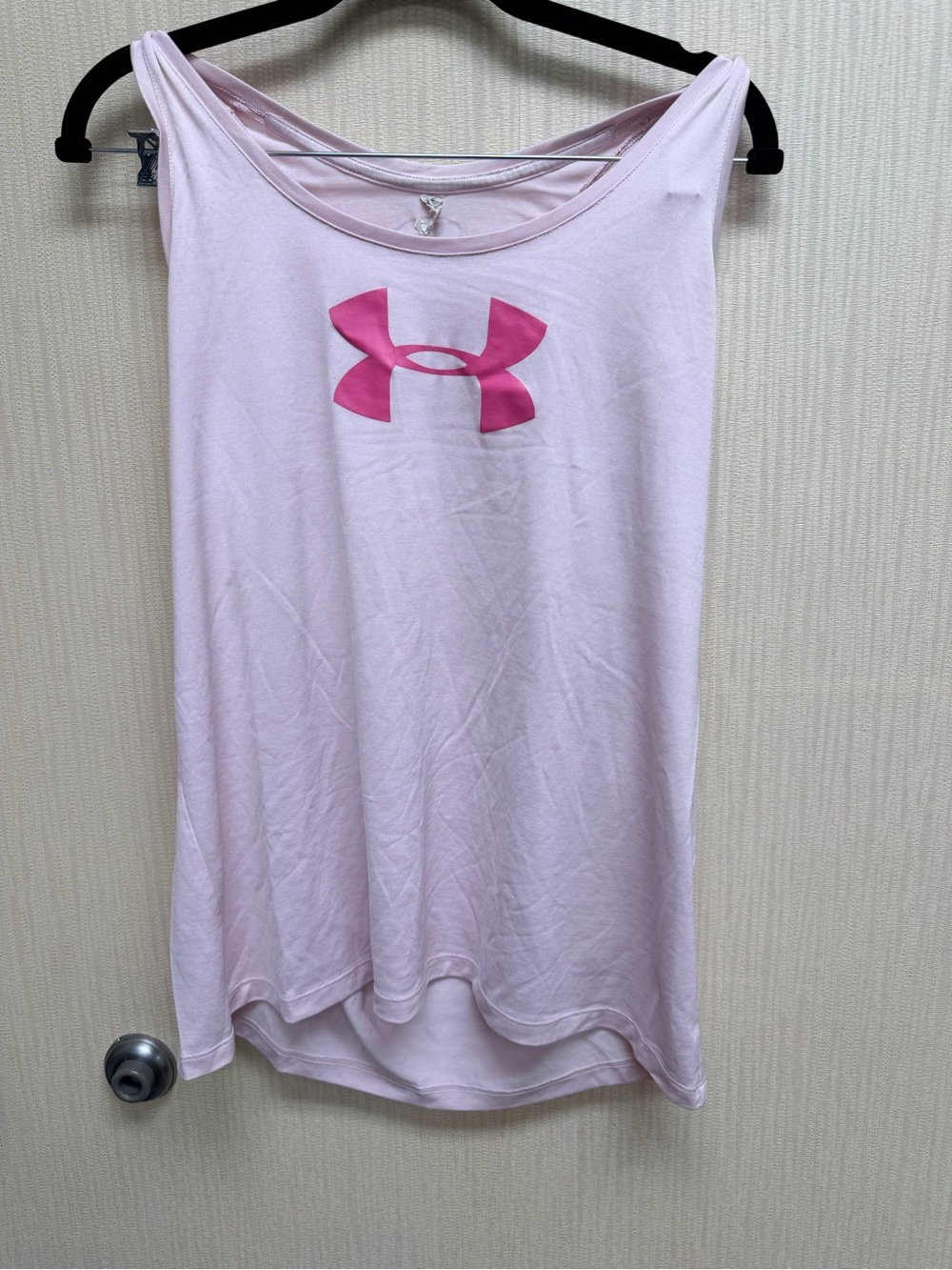 Under Armour Light Pink Tank Top with Hot Pink Logo
